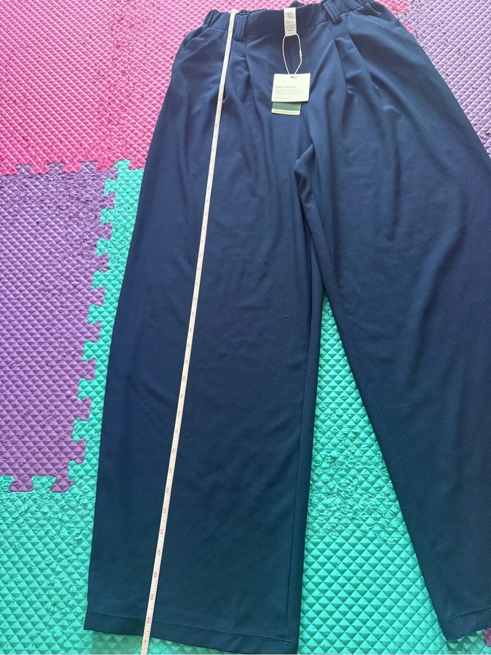 HALARA Navy Wide Leg Pleated Pants
